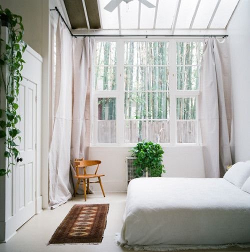 Green and White Bedroom