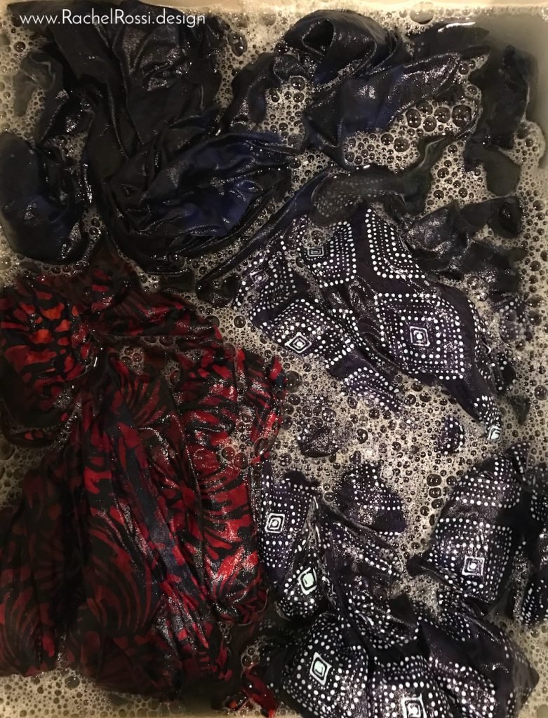 Pre-washing and treating batiks with Retayne