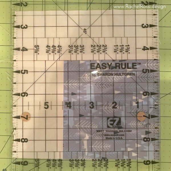 how to line up a quilt block for trimming
