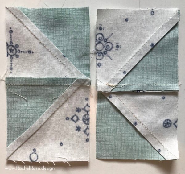 how to reduce bulky seams in pinwheel blocks