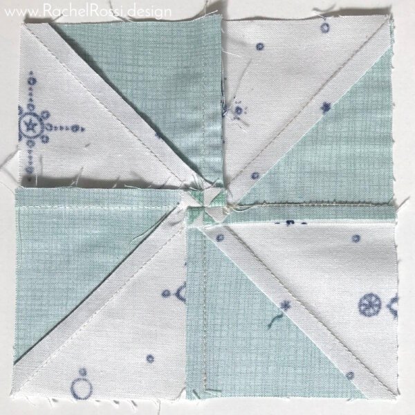 what a pinwheel block should look like on the back