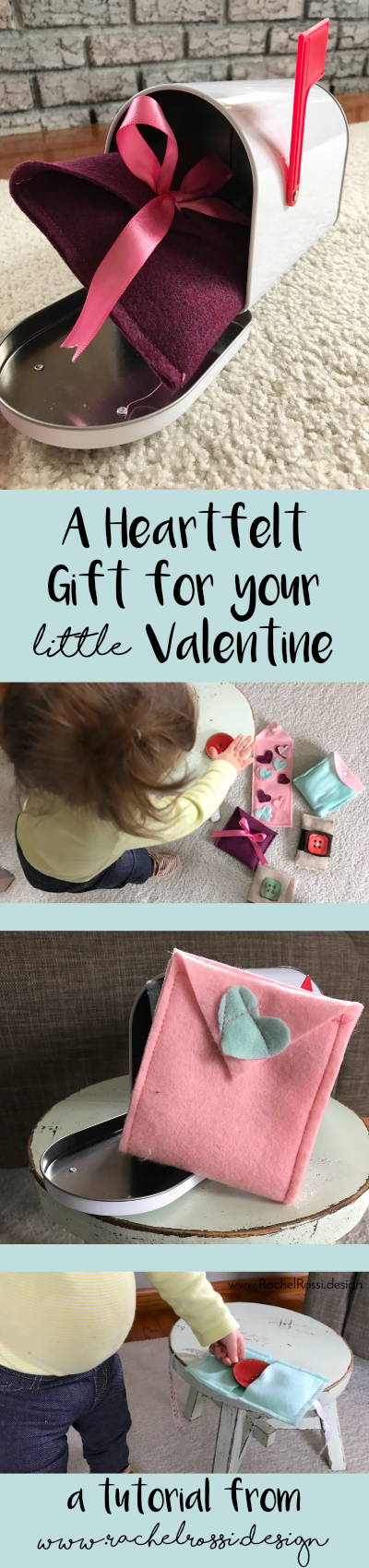 A lovely little tutorial on how to make felt valentines for your little one! This is so cute with the metal mailbox and is a quick and easy project, using what you have at home!