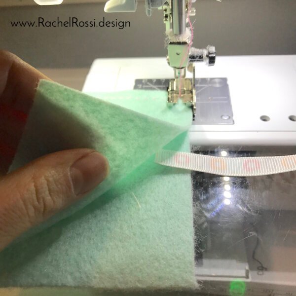 adding ribbon while sewing